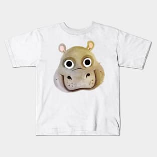 Hippo Face hand Drawn Kids T-Shirt